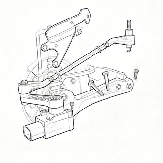Womala Sensore di altezza del corpo anteriore sinistro RQH500431 per Land Rover Range Rover L322 (2002 ∼ 2012)